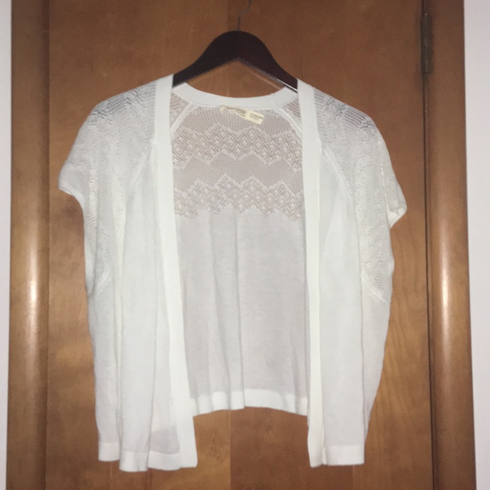 Short Sleeve White Sweater